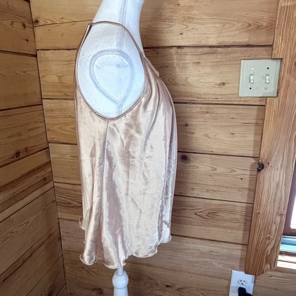 Champagne Satin Halter Top Sz Small Y2K Minimalist Glamour Luxe Nicole Miller NY - Picture 3 of 8